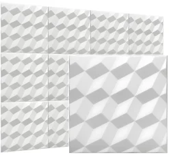 Panneaux de plafond et panneaux muraux Decoratif 3D Romby Blanc 8m² / 32pièces-Deccart