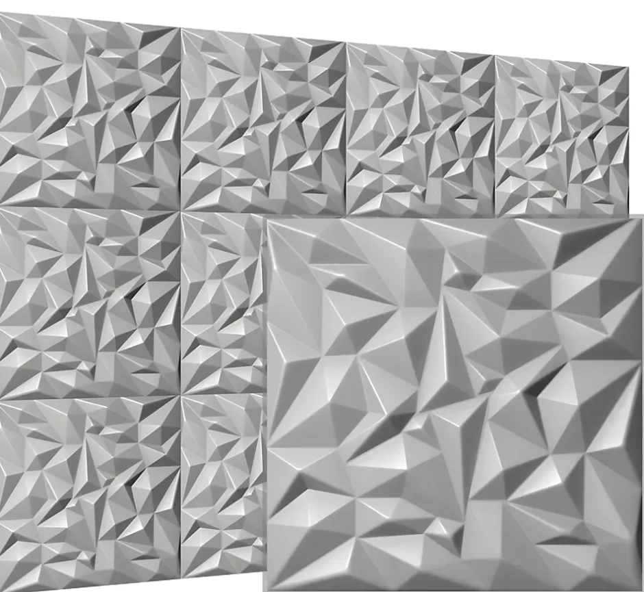 Panneaux de plafond et panneaux muraux Decoratif 3D Ametyst Gris 8m² / 32pièces-Deccart Online