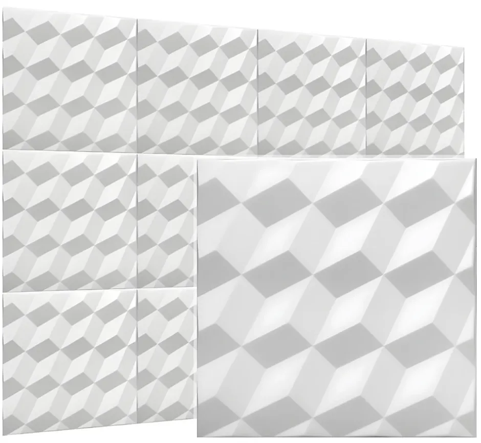 Deccart Panneaux de plafond et panneaux muraux Decoratif 3D Romby Blanc 12m² / 48pièces