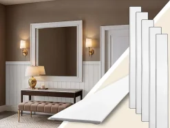 Ikhemalarka Panneaux muraux style campagne en polystyrène rigide blanc pose facile avec colle idéal pour déco murale anglaise (LB02)