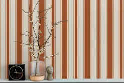 Lé Papiers de Ninon Papier peint à rayures Charles - Marron - Marron