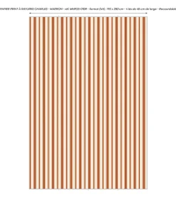 Lé Papiers de Ninon Papier peint à rayures Charles - Marron - Marron