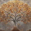 Papier Peint Arbre Beige Vintage Intissé Panoramique 350x250 cm - Colle Inclus - Chambre et Salon - Moderne Papier Peint-Wallarena Sale