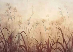 Papier Peint Boho Beige Herbe Intissé Panoramique Pour Chambre Cuisine 400x280-Wallarena Best