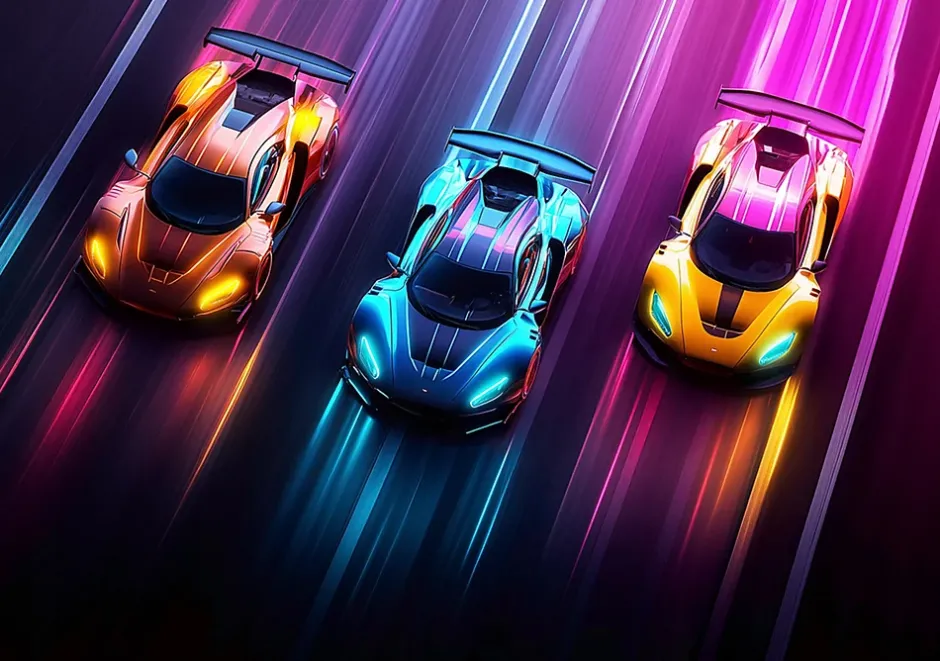 Papier Peint Enfant Voitures Intissé Panoramique 300x210 cm - Colle Inclus - Moderne Papier Peint pour Chambre Enfant-Wallarena Clearance