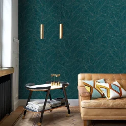 Grandeco Papier peint expansé vinyle sur intissé Isa vert L.1005 x l.53 cm