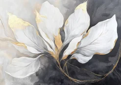 Papier Peint Feuilles Beton Gris Panoramique Intissé 350x250 cm - Colle Inclus - Moderne XXL Papier Peint por Chambre Salon-Wallarena Discount