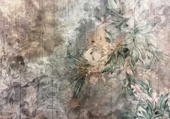 Wallarena Papier Peint Fleurs Feuilles Vintage Intissé Panoramique 400x280 cm - Colle Inclus - Chambre et Salon - Moderne Papier Peint