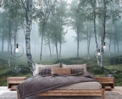 Wallarena Papier Peint Forêt 3D Vert Intissé Panoramique Pour Chambre Cuisine 400x280