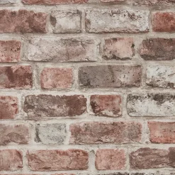 Papier peint imitation brique Tanlay rose