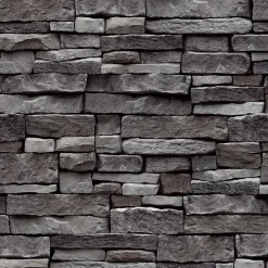 Papier peint imitation brique Arrou ardoise- Discount