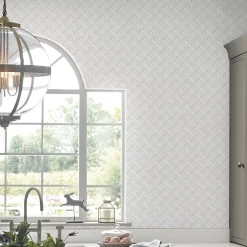 Papier peint intissé à peindre imprimé géométrique en relief blanc L.1000 x l.52 cm Mr.Jones-Laura Ashley Best