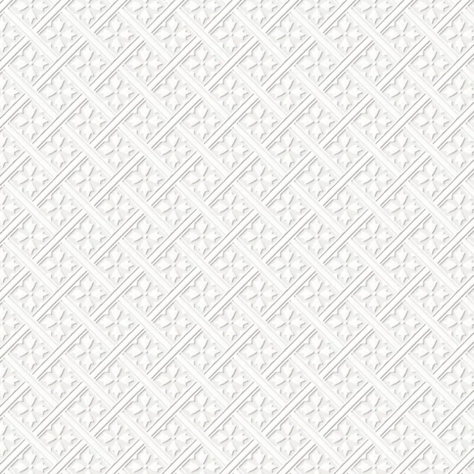 Papier peint intissé à peindre imprimé géométrique en relief blanc L.1000 x l.52 cm Mr.Jones-Laura Ashley Best