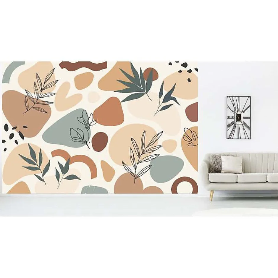 Scenolia Papier peint intissé BOHO CHIC beige 400 x 270 cm (LxH) - Tapisserie murale panoramique XXL, Made in France par