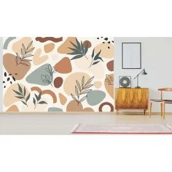 Scenolia Papier peint intissé BOHO CHIC beige 400 x 270 cm (LxH) - Tapisserie murale panoramique XXL, Made in France par