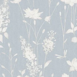 Laura Ashley Papier peint intissé Dragonfly garden imprimé fleurs bleu L.1000 x l.52cm