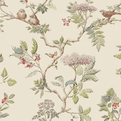 Papier peint intissé Elderwood imprimé fleurs beige L.1000 x l.52cm-Laura Ashley Online