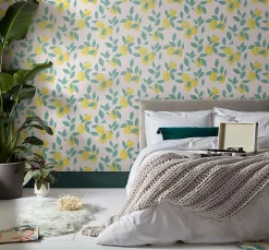 Envy Papier peint intissé Feeling fruity blush imprimé citrons jaune L.1000 x l.52cm