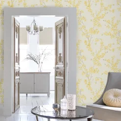 Laura Ashley Papier peint intissé Forsythia imprimé fleurs jaune L.1000 x l.52cm