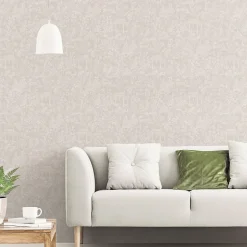 Papier peint intissé Jardin Secret mat et satiné toile de jouy, japonaise taupe l.1000 x l.53 cm-Lutece New