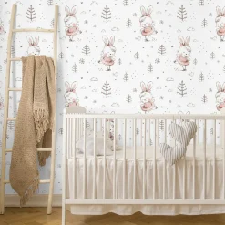 Papier Peint Intissé LAPINS Dansant Pour Chambre D'Enfant-Muralo Outlet