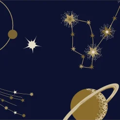 Lutèce Papier peint intissé Les aventures astre doré, bleu marine L.1005 x l.53cm