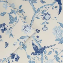 Papier peint intissé Palace summer imprimé oiseaux, fleurs bleu L.1000 x l.52cm-Laura Ashley Hot