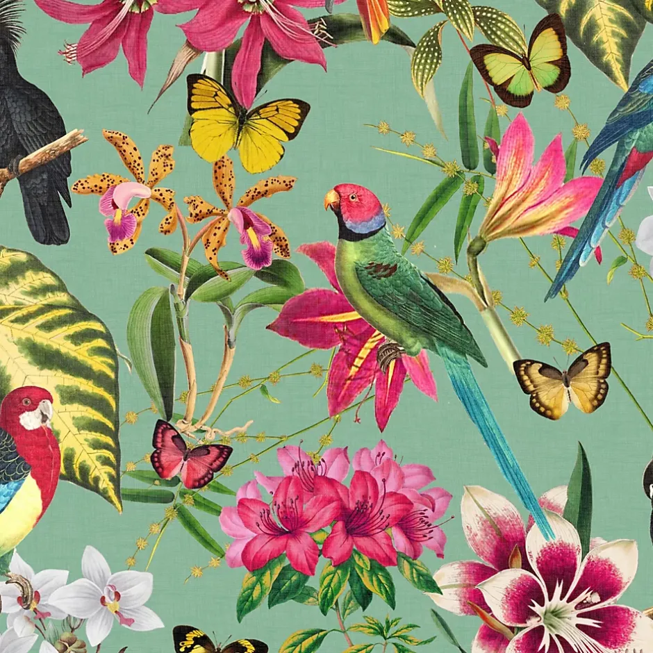 Papier peint intissé Paradiso fleurs exotiques multicouleurs L.1000 x l.52cm-Envy Hot