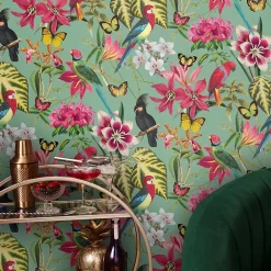 Papier peint intissé Paradiso fleurs exotiques multicouleurs L.1000 x l.52cm-Envy Hot