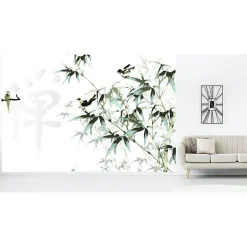 Scenolia Papier peint intissé PEINTURE CHINOISE 400 x 270 cm (LxH) - Tapisserie murale panoramique XXL, Made in France par