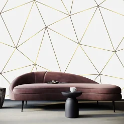 Muralo Papier Peint Intissé Photo MOTIF Géométrique Moderne Pour Chambre 90cm x 60cm