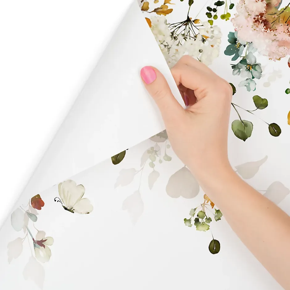 Papier Peint Intissé Photo Pour Salon FLEURS Colorées Feuilles Plantes Nature 270cm x 180cm-Muralo Hot