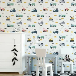 Muralo Papier Peint Intissé Pour Chambre D'Enfant VEHICULES Nuages