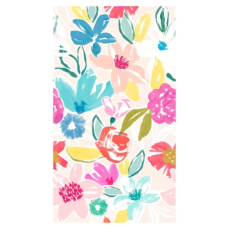 GoodHome Papier peint panoramique intissé Cyan fleurs multicouleurs L.280 x l.159 cm