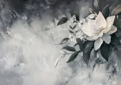 Papier Peint Panoramique Intissé Feuilles Fleurs 250x175 cm - Colle Inclus - Moderne XXL Papier Peint por Chambre Salon-Wallarena Outlet