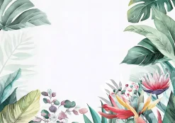 Wallarena Papier Peint Panoramique Intissé Jungle Feuilles Vert - 350x250 cm - Papier Peint Chambre et salon