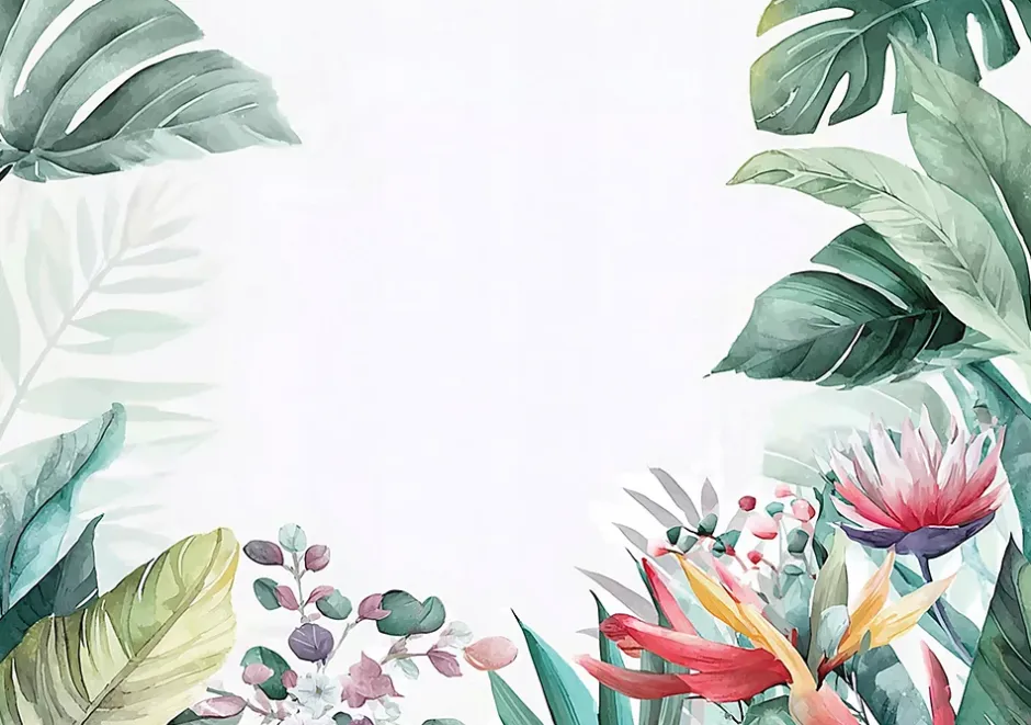 Wallarena Papier Peint Panoramique Intissé Jungle Feuilles Vert - 350x250 cm - Papier Peint Chambre et salon