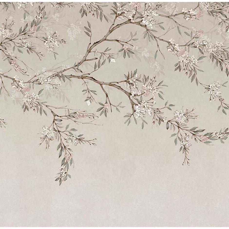 Art for the Home Papier peint panoramique Blossom Trail 300 x 280cm Beige, marron, vert grisé