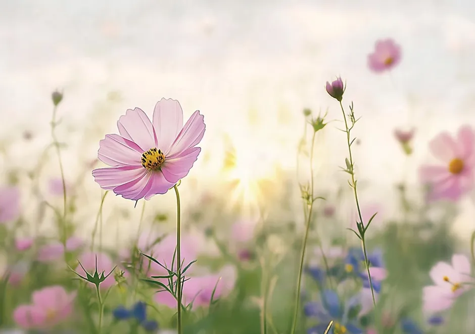 Wallarena Papier Peint Panoramique Intissé Fleurs Floral Nature 400x280 cm - Colle Inclus - Moderne Papier Peint Intissé Chambre Salon