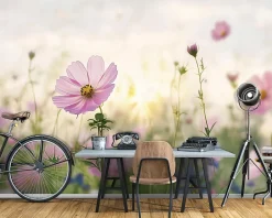 Wallarena Papier Peint Panoramique Intissé Fleurs Floral Nature 400x280 cm - Colle Inclus - Moderne Papier Peint Intissé Chambre Salon