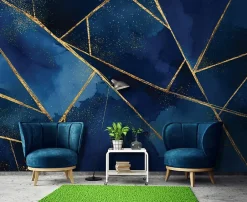 Wallarena Papier Peint Panoramique Intissé Marbre Charme Bleu - 400x280 cm - Papier Peint Chambre et salon