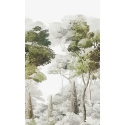 Papier peint panoramique intissé paysage fôret vert, gris, 3 lés, L.280 x l.159 cm-Grandeco Hot