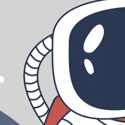 IDPanneaux Papier peint panoramique intissé enfant fusée, astronaute, espace bleu, blanc, 8 lés, L.280 x l.400cm