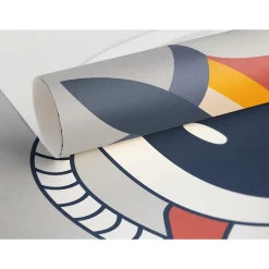 IDPanneaux Papier peint panoramique intissé enfant fusée, astronaute, espace bleu, blanc, 8 lés, L.280 x l.400cm