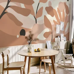 Acte Déco Papier peint panoramique Botanique, Orange 150 x 250cm