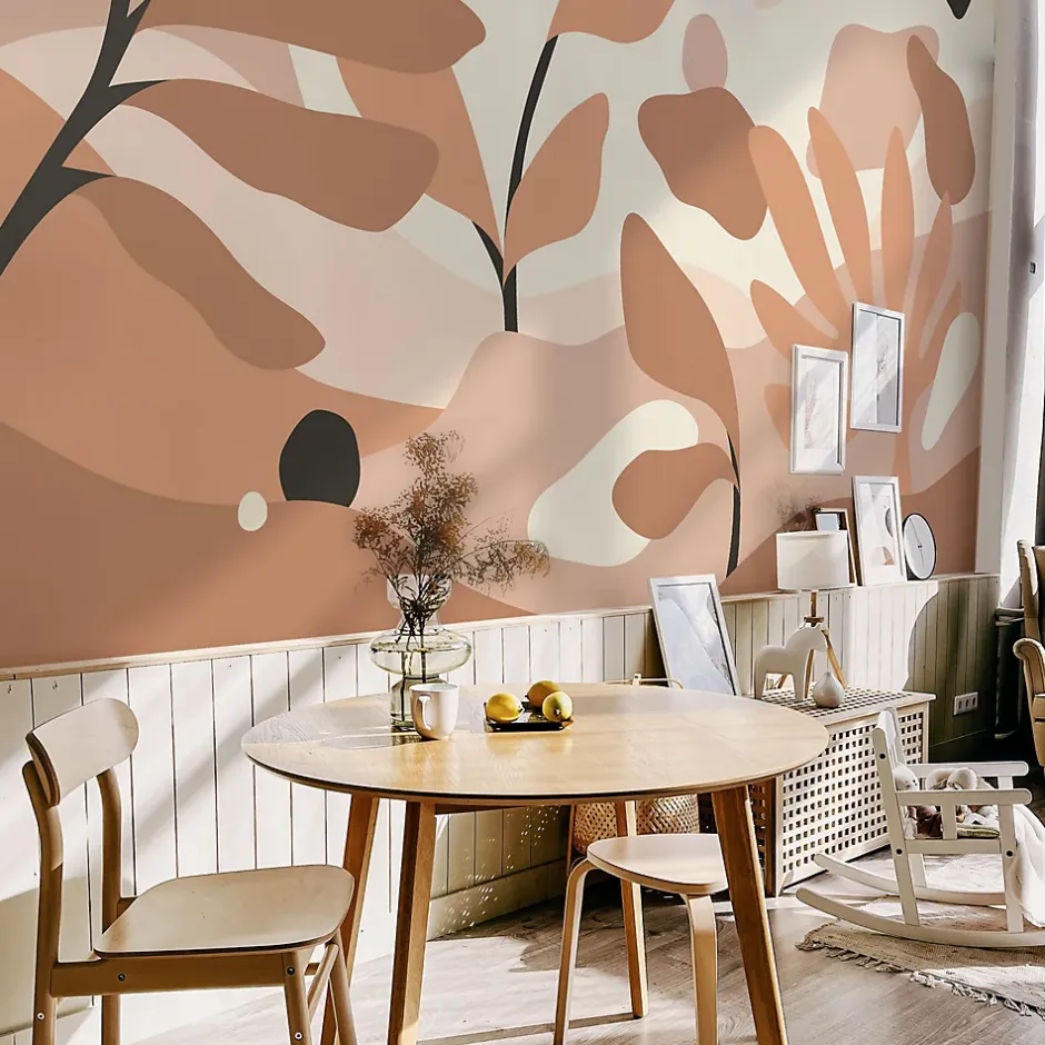 Acte Déco Papier peint panoramique Botanique, Orange 150 x 250cm