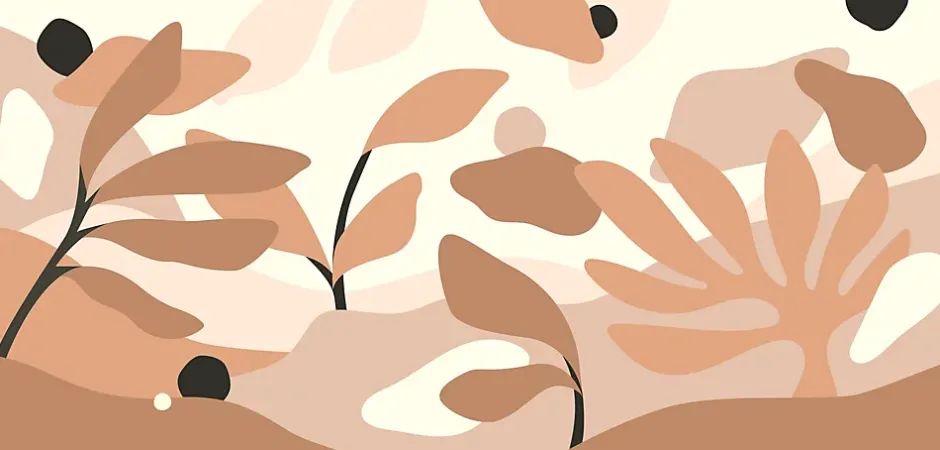 Acte Déco Papier peint panoramique Botanique, Orange 150 x 250cm