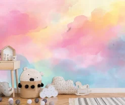 Wallarena Papier Peint Panoramique Intissé Fille Pastel Rose - 400x280 cm - Papier Peint Enfant