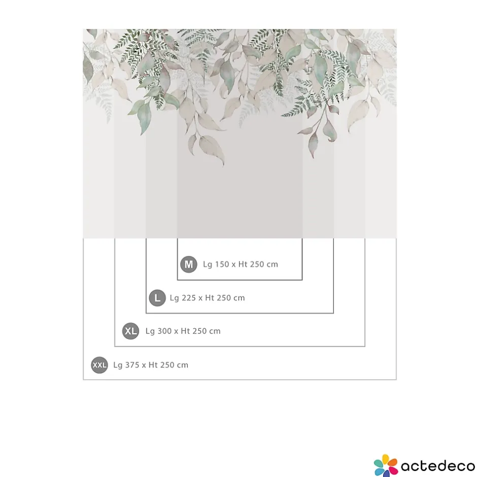 Papier peint panoramique Esprit nature, Crême 300 x 250cm-Acte Déco New