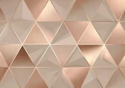 Wallarena Papier Peint Panoramique Intissé Abstrait Géométrique Beige - 350x250 cm - Papier Peint Chambre et salon